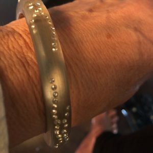 Alexis Bittar bracelet taupe crystals